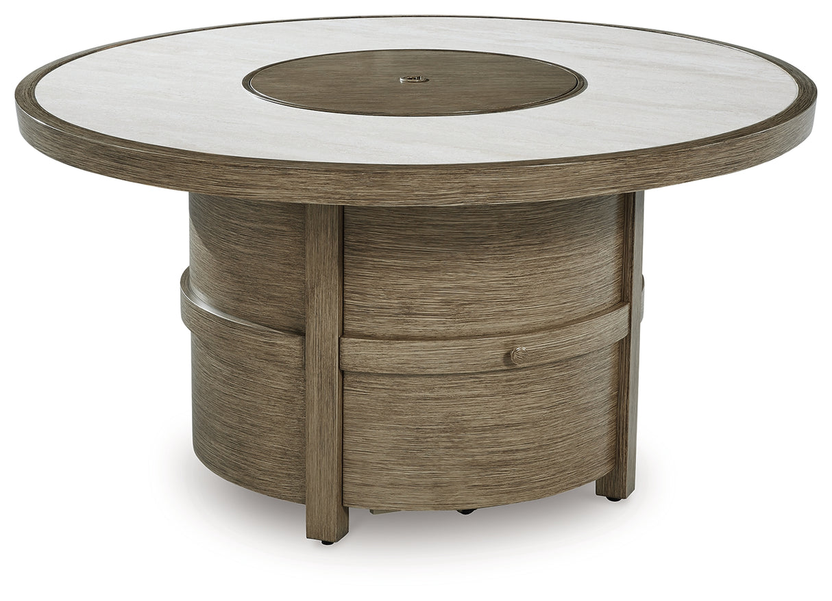 Rainier Ranch Beige Fire Pit Table from Ashley - Luna Furniture