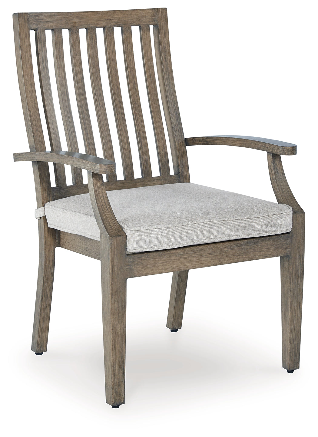 Rainier Ranch Brown/Beige Outdoor Arm Chair with Cushion (Set of 2) from Ashley - Luna Furniture