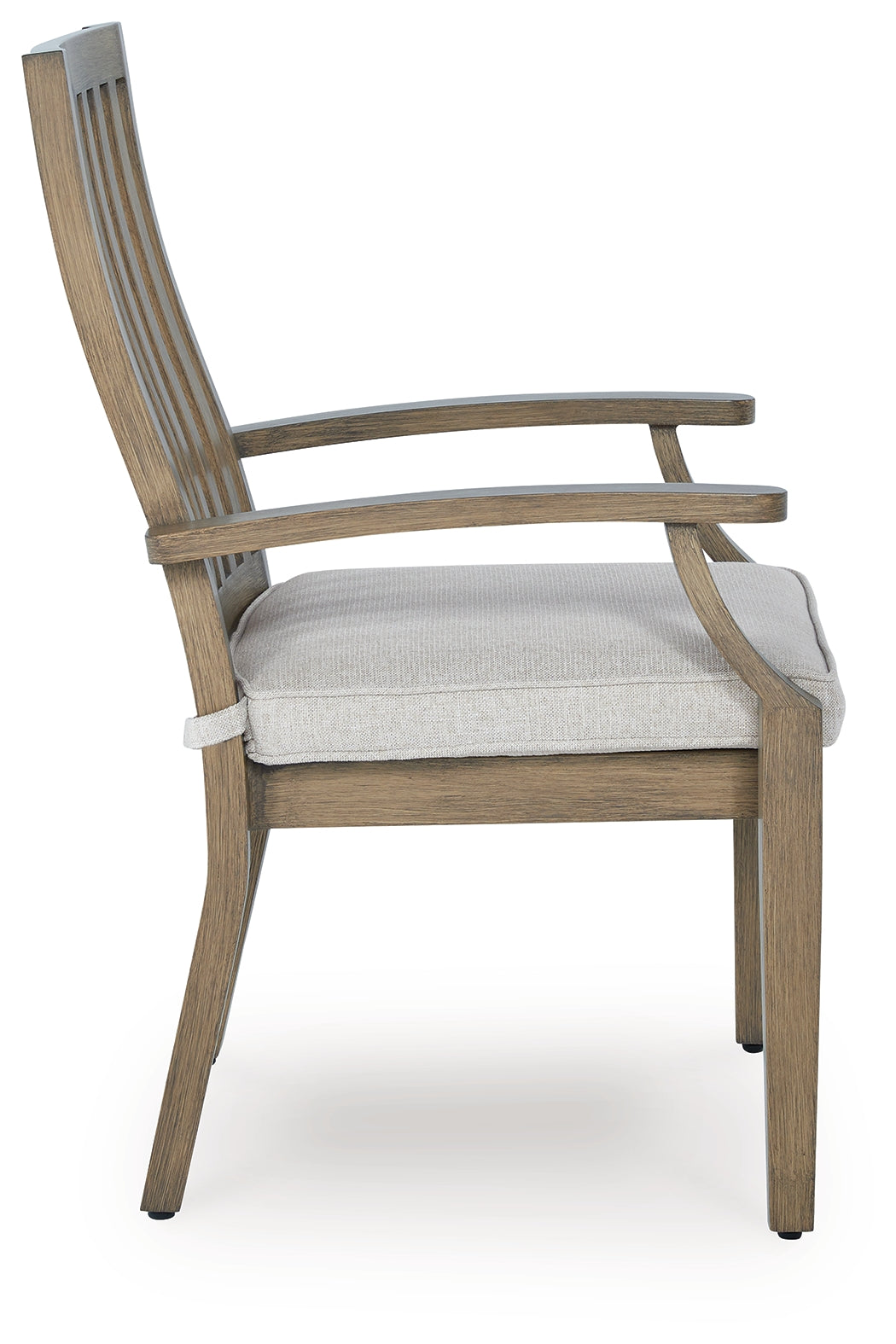 Rainier Ranch Brown/Beige Outdoor Arm Chair with Cushion (Set of 2) from Ashley - Luna Furniture