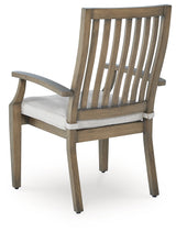 Rainier Ranch Brown/Beige Outdoor Arm Chair with Cushion (Set of 2) from Ashley - Luna Furniture