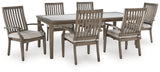 Rainier Ranch Outdoor Dining Table and 6 Chairs in Brown/Beige from Ashley - Luna Furniture