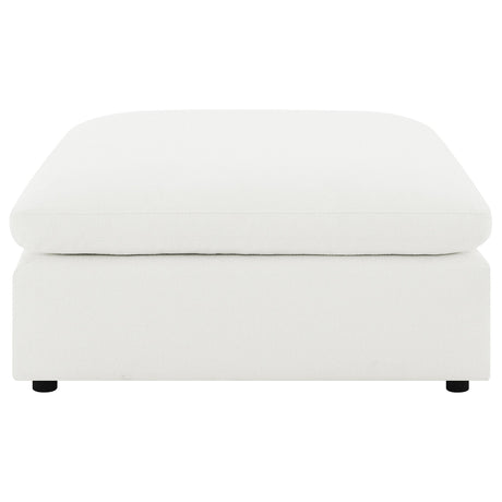 Raleigh Boucle Upholstered Ottoman Ivory from Coaster - Luna Furniture