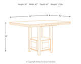 Ralene Counter Height Dining Table and 6 Barstools in Medium Brown - PKG002063