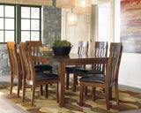 Ralene Dining Table and 6 Chairs in Medium Brown - PKG002060