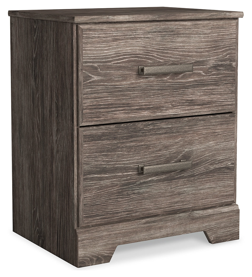 Ralinksi Full Panel Bed with Mirrored Dresser and Nightstand in Gray - PKG018443