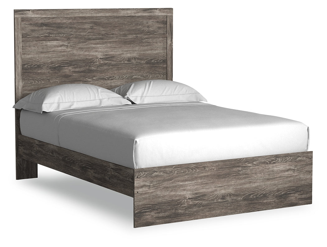 Ralinksi Full Panel Bed with Mirrored Dresser in Gray - PKG018440