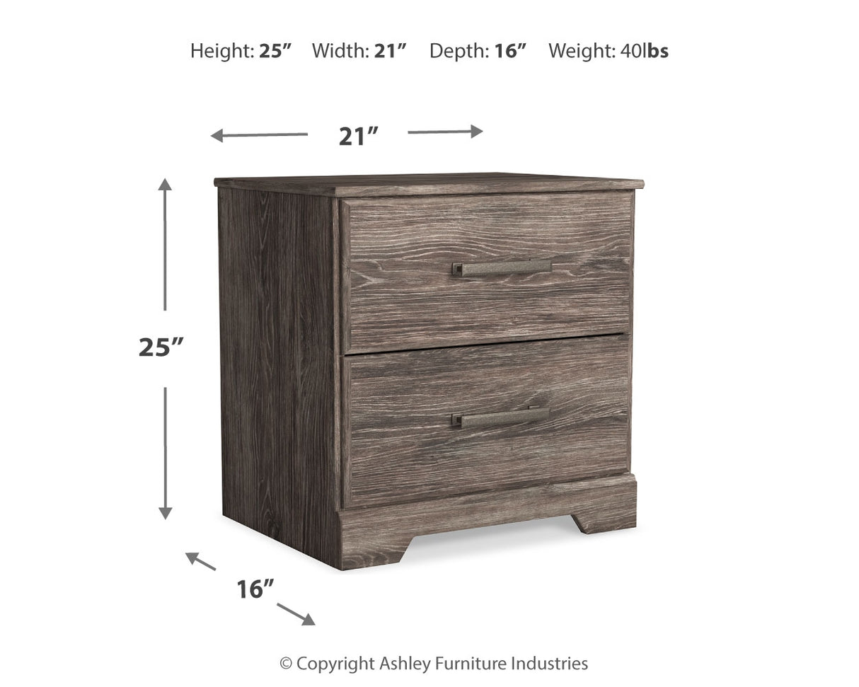 Ralinksi Queen Panel Bed with Mirrored Dresser and Nightstand in Gray - PKG018425