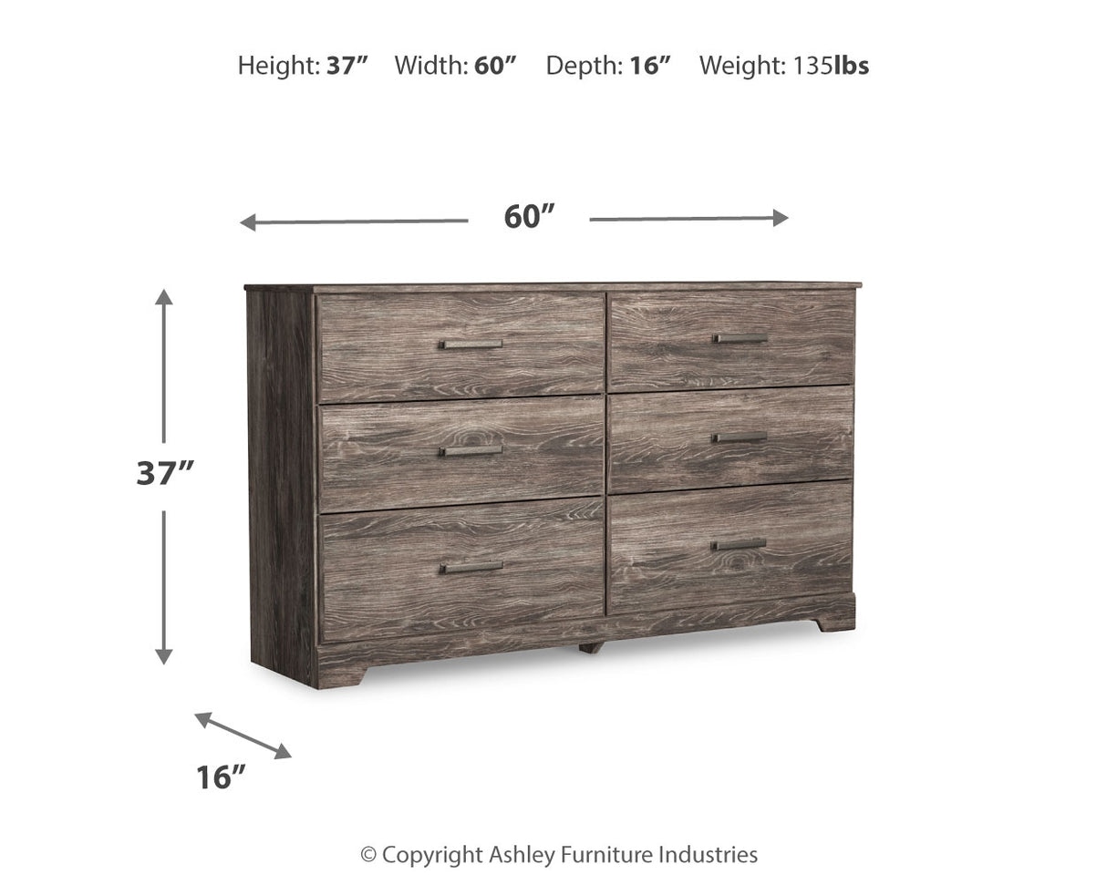 Ralinksi Twin Panel Bed with Dresser in Gray - PKG016238