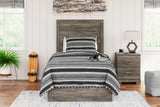 Ralinksi Twin Panel Bed with Mirrored Dresser and 2 Nightstands in Gray - PKG015986