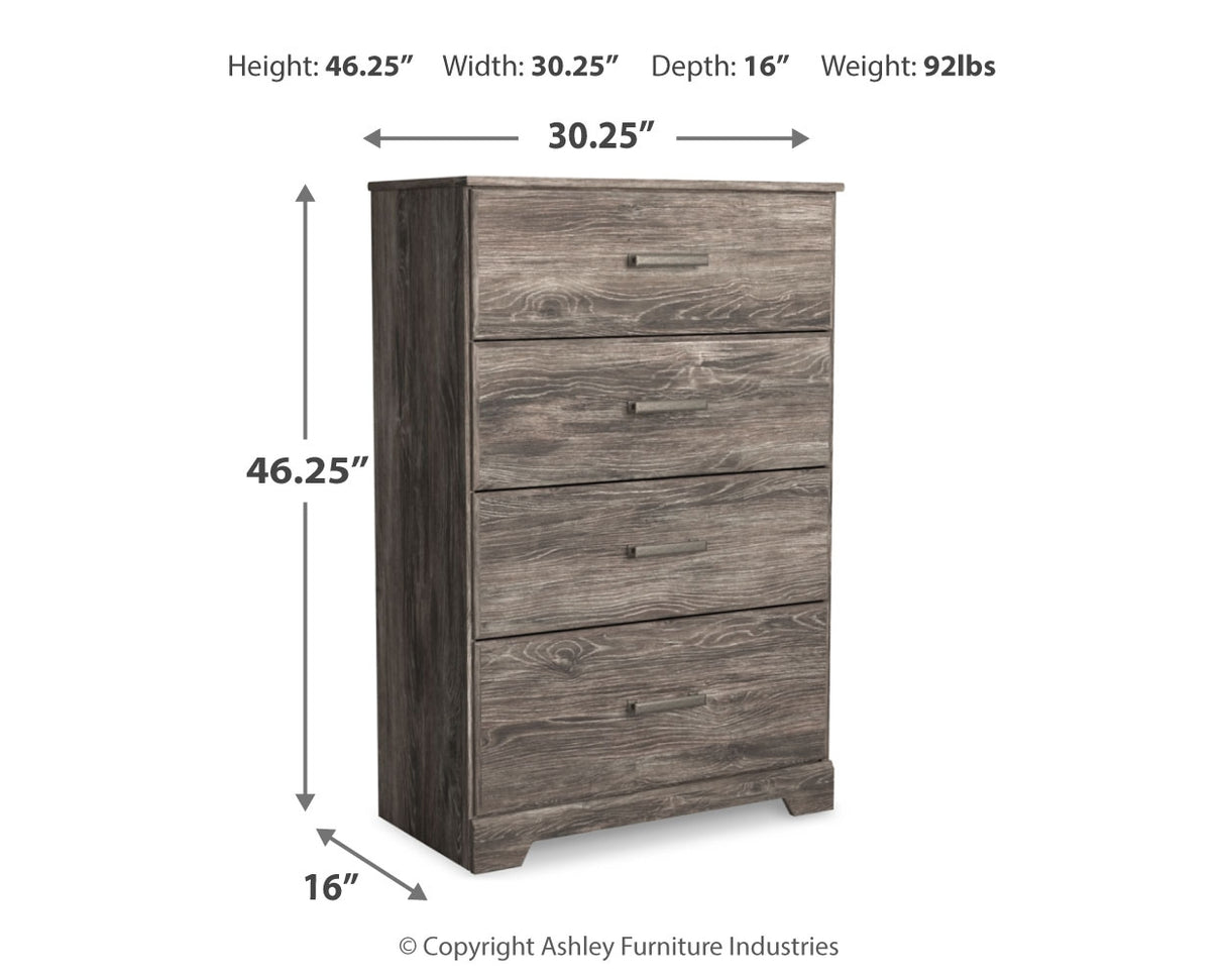 Ralinksi Twin Panel Bed with Mirrored Dresser, Chest and 2 Nightstands in Gray - PKG015987