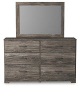 Ralinksi Twin Panel Bed with Mirrored Dresser, Chest and 2 Nightstands in Gray - PKG015987