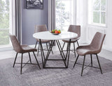 Ramona 5 Piece Marble Top Set(Table & 4 Side Chairs) - SET | RM440WT | RM440SB(4)