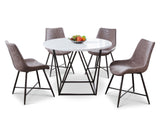 Ramona 5 Piece Marble Top Set(Table & 4 Side Chairs) - SET | RM440WT | RM440SB(4)