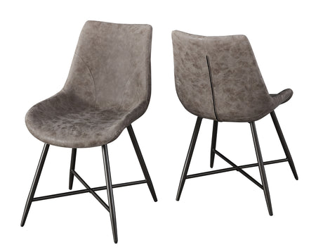 Ramona Brown PU Side Chair, Set of 2 - RM440SB