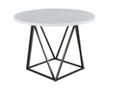 Ramona White Marble Top 44 inch Round Dining Table - RM440WT