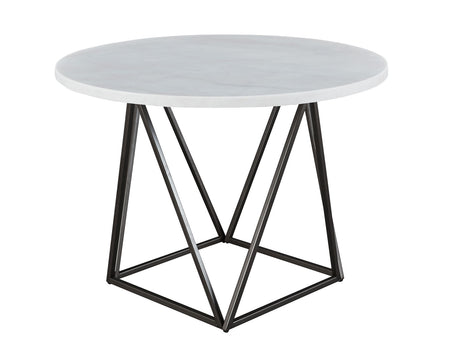 Ramona White Marble Top 44 inch Round Dining Table - RM440WT