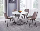 Ramona White Marble Top 44 inch Round Dining Table - RM440WT