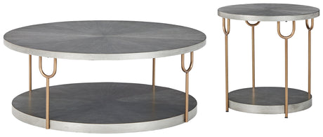 Ranoka Coffee Table with 1 End Table in Platinum from Ashley - Luna Furniture