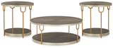 Ranoka Coffee Table with 2 End Tables in Platinum from Ashley - Luna Furniture