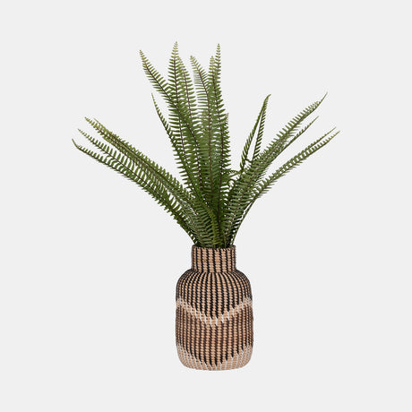 Rattan, 13"h Woven Vase, Multi - 18052