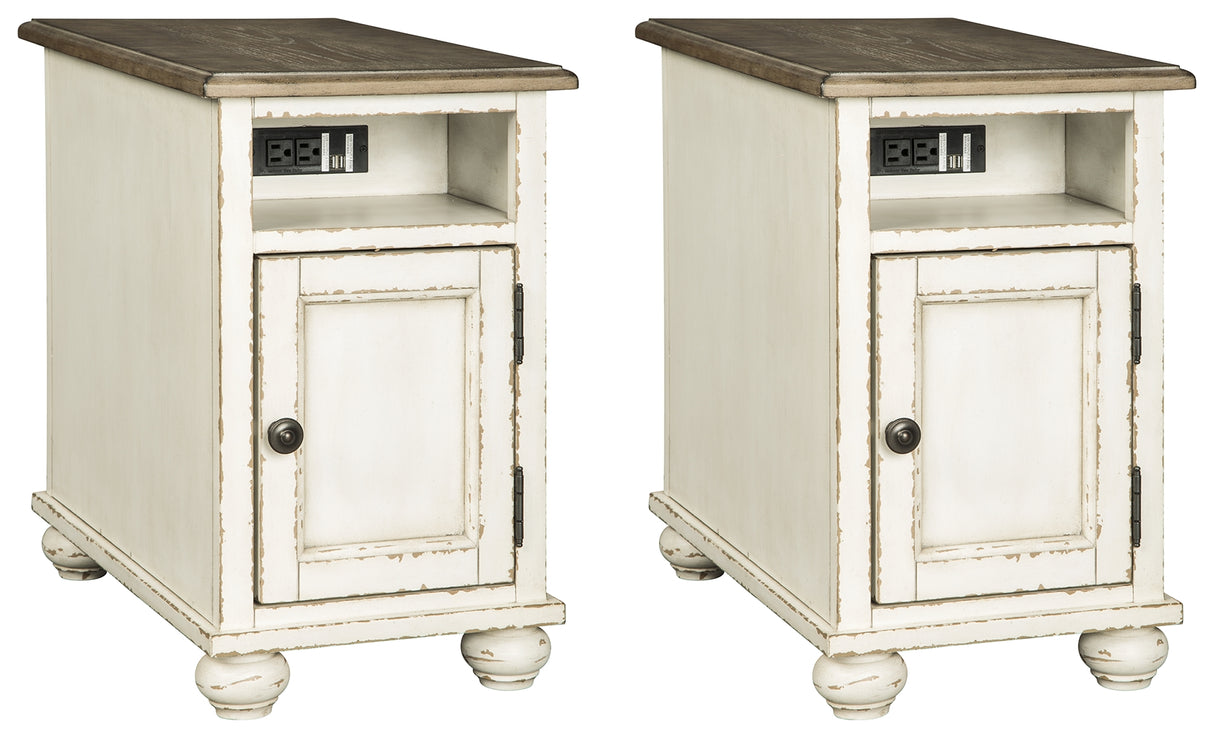 Realyn 2 End Tables in White/Brown - PKG008472