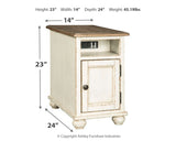 Realyn 2 End Tables in White/Brown - PKG008472