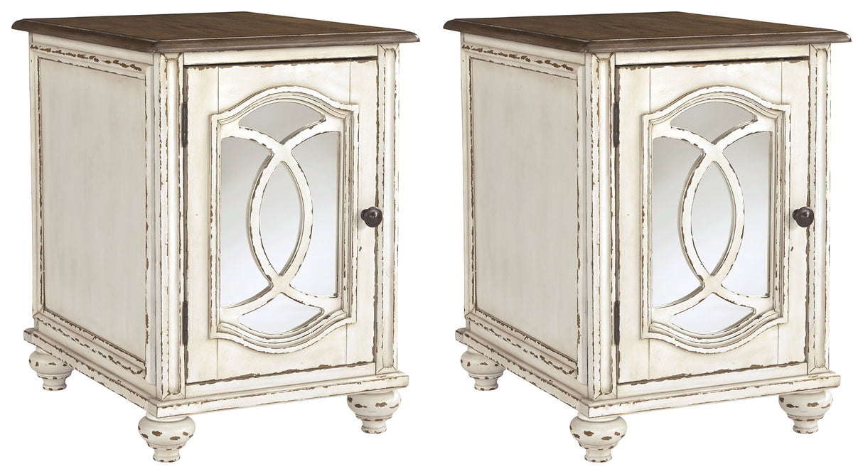 Realyn 2 End Tables in White/Brown - PKG008473