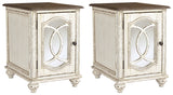 Realyn 2 End Tables in White/Brown - PKG008473