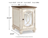 Realyn 2 End Tables in White/Brown - PKG008473