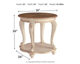 Realyn 2 End Tables in White/Brown - PKG008493