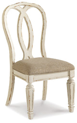 Realyn Dining Table and 4 Chairs in Chipped White - PKG002223