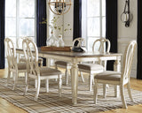 Realyn Dining Table and 6 Chairs in Chipped White - PKG002229