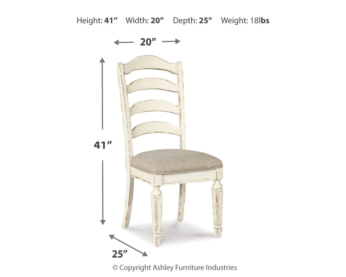 Realyn Dining Table and 8 Chairs in Chipped White - PKG014124