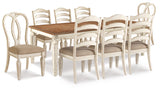 Realyn Dining Table and 8 Chairs in Chipped White - PKG014124