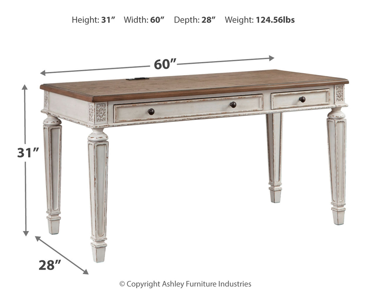 Realyn Home Office 2 Desks in White/Brown - PKG008049