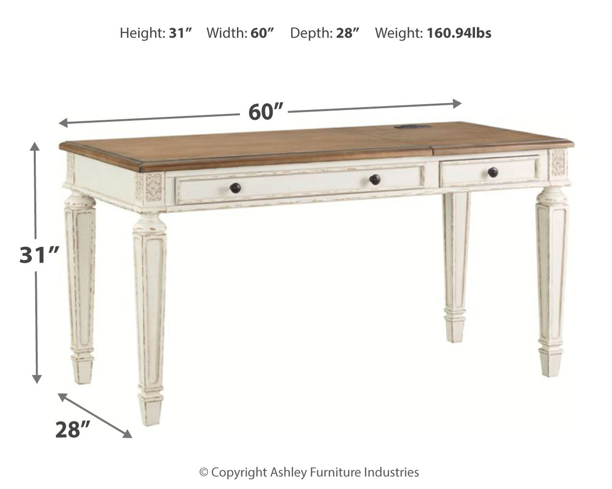 Realyn Home Office 2 Desks in White/Brown - PKG008049