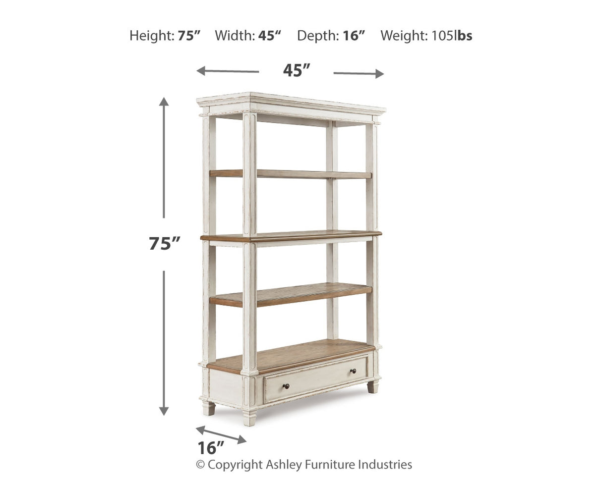 Realyn Home Office Desk and Storage in White/Brown - PKG008115