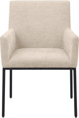 Reeves Chenille Fabric Dining Chair in Beige, Set of 2 from Meridian - Luna Furniture