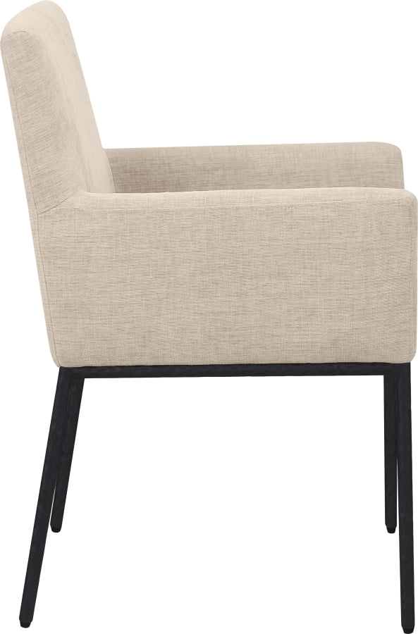 Reeves Chenille Fabric Dining Chair in Beige, Set of 2 from Meridian - Luna Furniture