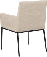 Reeves Chenille Fabric Dining Chair in Beige, Set of 2 from Meridian - Luna Furniture