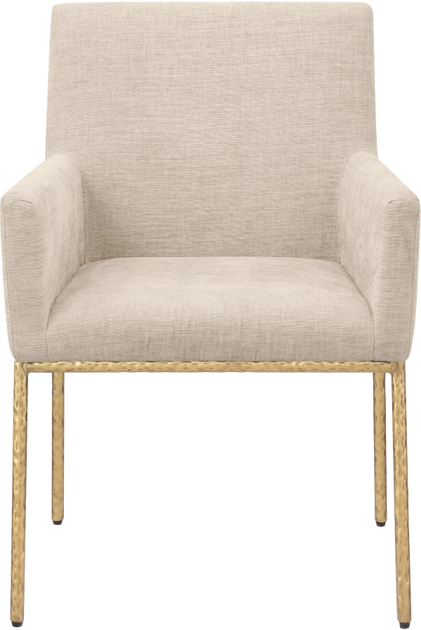 Reeves Chenille Fabric Dining Chair in Beige, Set of 2 from Meridian - Luna Furniture