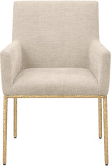 Reeves Chenille Fabric Dining Chair in Beige, Set of 2 from Meridian - Luna Furniture