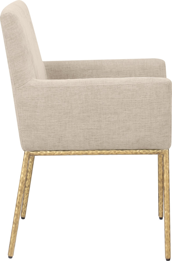 Reeves Chenille Fabric Dining Chair in Beige, Set of 2 from Meridian - Luna Furniture