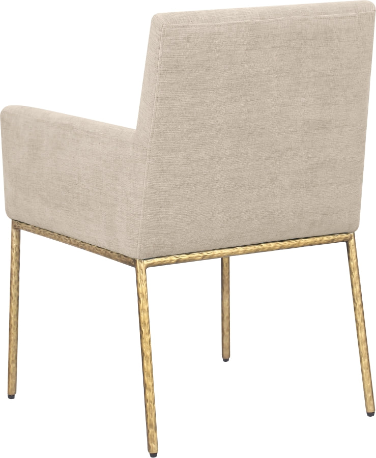 Reeves Chenille Fabric Dining Chair in Beige, Set of 2 from Meridian - Luna Furniture