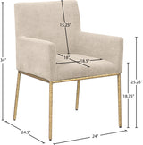 Reeves Chenille Fabric Dining Chair in Beige, Set of 2 from Meridian - Luna Furniture