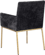 Reeves Chenille Fabric Dining Chair in Black, Set of 2 from Meridian - Luna Furniture