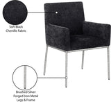 Reeves Chenille Fabric Dining Chair in Black, Set of 2 from Meridian - Luna Furniture