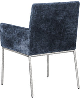 Reeves Chenille Fabric Dining Chair in Blue, Set of 2 from Meridian - Luna Furniture