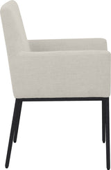 Reeves Chenille Fabric Dining Chair in Cream, Set of 2 from Meridian - Luna Furniture