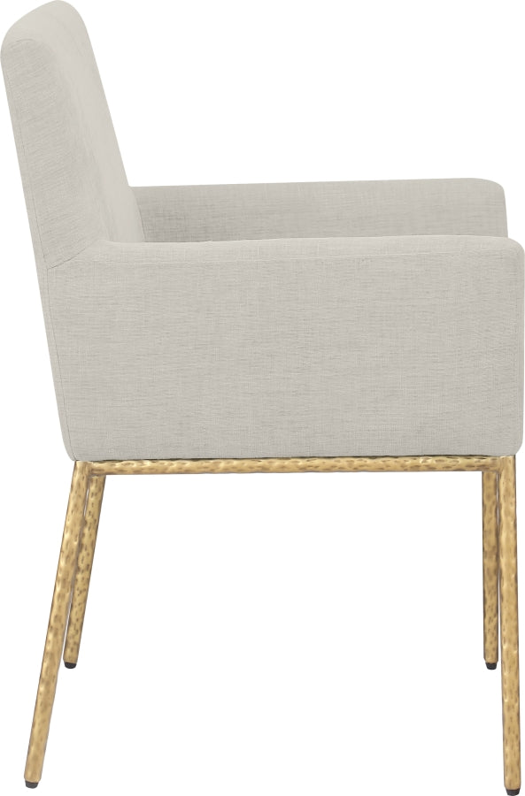 Reeves Chenille Fabric Dining Chair in Cream, Set of 2 from Meridian - Luna Furniture